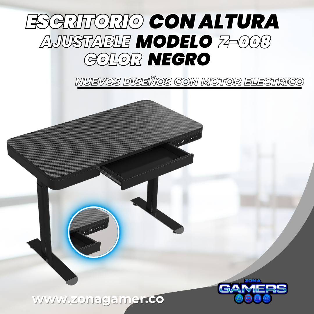 Escritorio Z-008 color negro con motor eléctrico