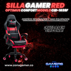 Silla Gamer CIR-1039F Red con reposapiés y ruedas en silicona