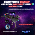 Escritorio Gamer Y-105, Con motor eléctrico y luces RGB