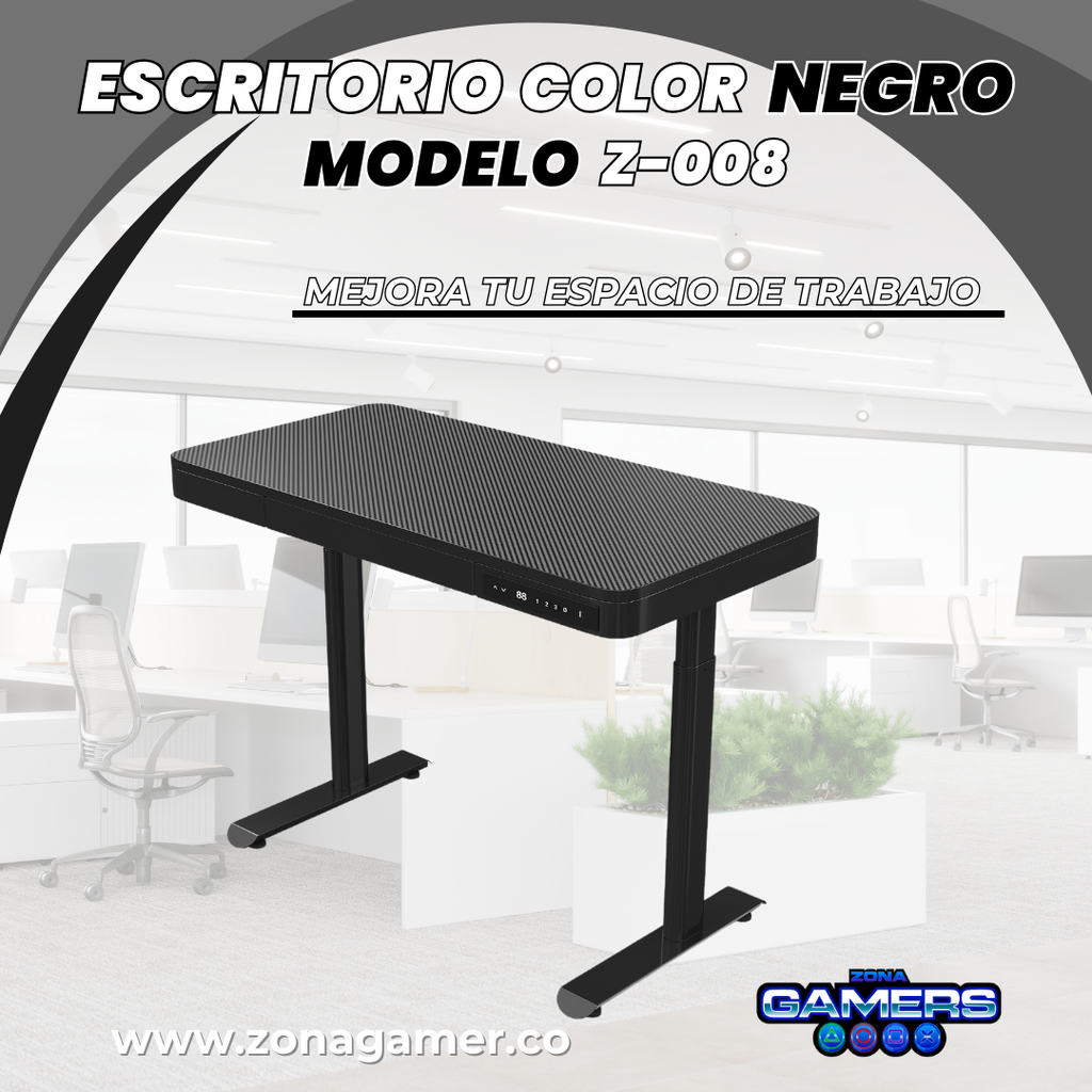 Escritorio Z-008 color negro con motor eléctrico