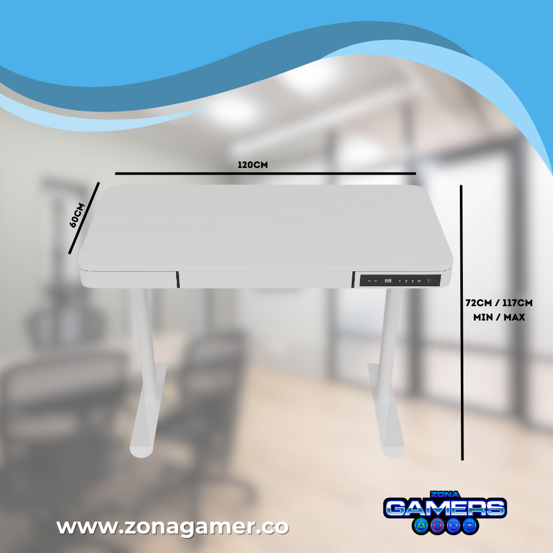 Escritorio Z-008 color blanco con motor eléctrico
