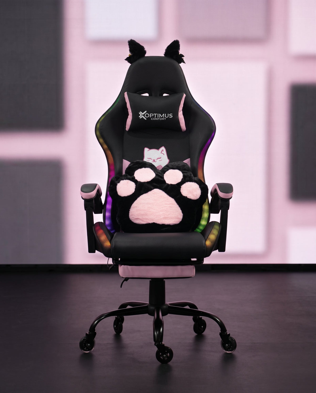 Silla Gamer Cat-1039F + RGB Black-Pink con reposapiés y ruedas en silicona. · set-2k · 45-cat-1039f-black-pink-01-contraste.jpg