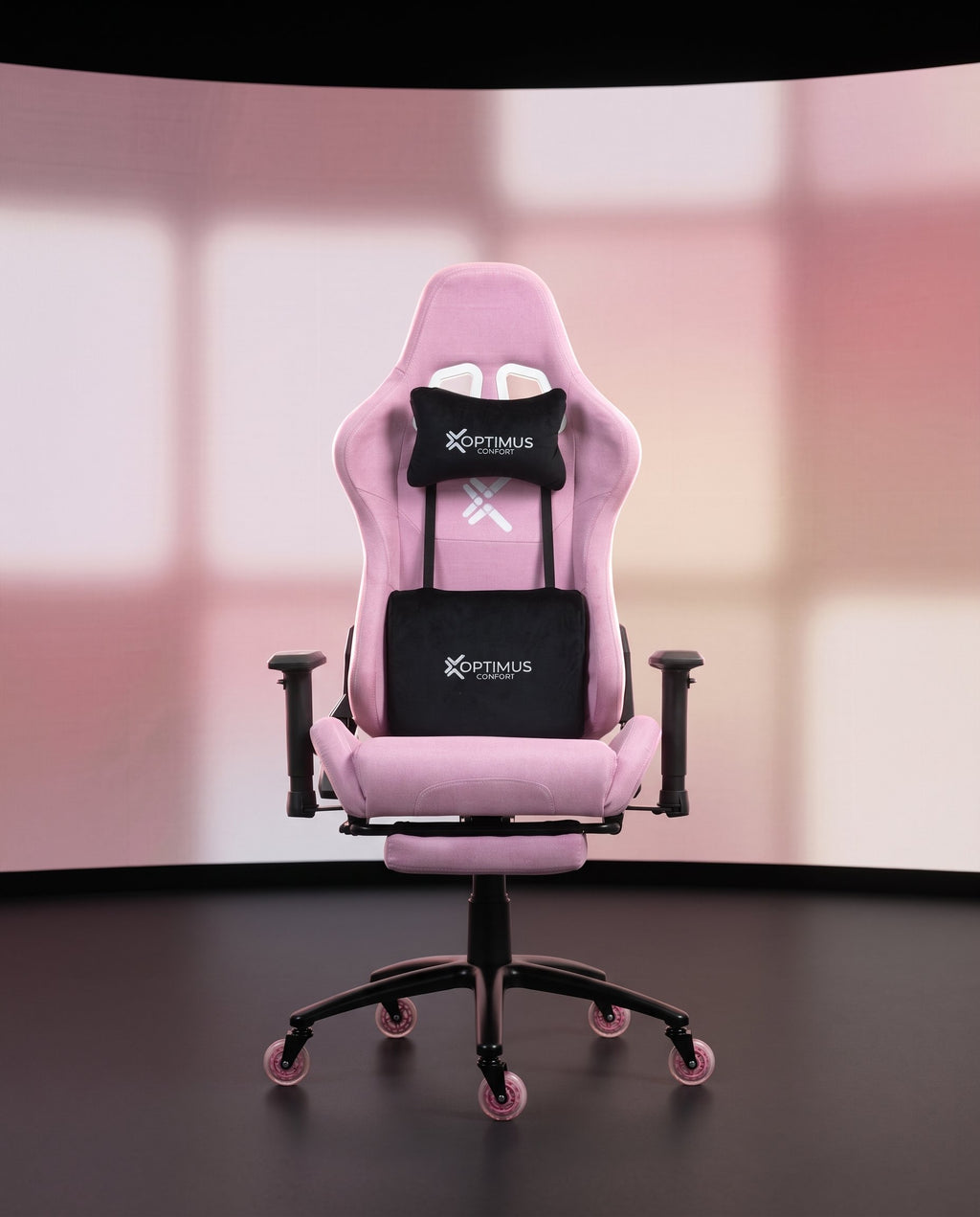Silla Gamer CO-1102F Pink, tapizada en tela con reposapiés y ruedas en silicona · set-2k · 45-co-1102f-pink-01-contraste.jpg
