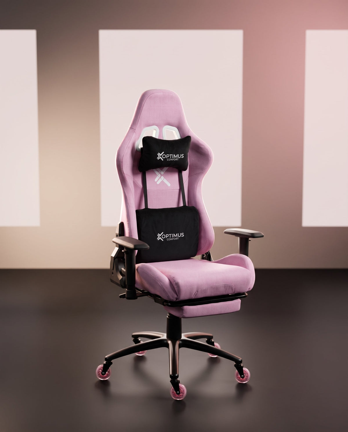 Silla Gamer CO-1102F Pink, tapizada en tela con reposapiés y ruedas en silicona · set-2k · 47-co-1102f-pink-02-contraste.jpg
