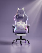 Silla Gamer Cat-1039F + RGB Lilac-White con reposapiés y ruedas en silicona. · set-2k · 48-cat-1039f-lilac-white-01-armonia.jpg