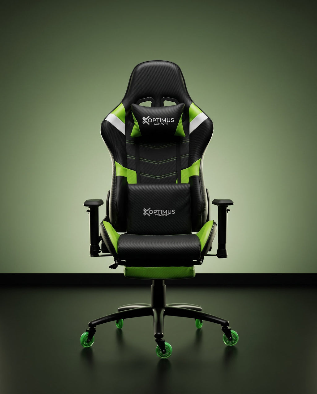 Silla Gamer DX-1127F Green con reposapiés y ruedas en silicona · set-2k · 48-dx-1127f-green-01-armonia.jpg