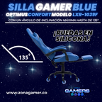 Silla Gamer LXR-1039F Blue con reposapiés y ruedas en silicona
