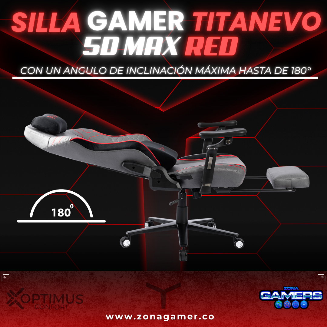 Silla Gamer TITANEVO 5D MAX Red