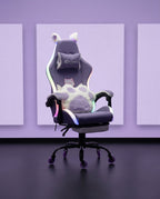 Silla Gamer Cat-1039F + RGB Lilac-White con reposapiés y ruedas en silicona. · set-2k · 51-cat-1039f-lilac-white-02-contraste.jpg