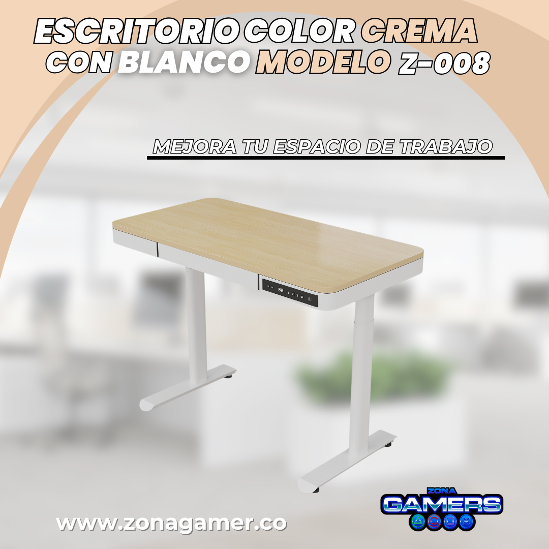 Escritorio Z-008 color Log+White con motor eléctrico