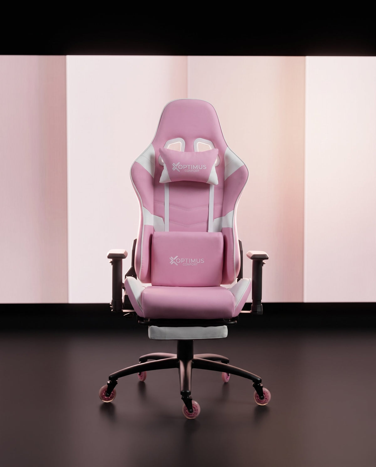 Silla Gamer DX-1127F Pink con reposapiés y ruedas en silicona · set-2k · 53-dx-1127f-pink-01-contraste.jpg