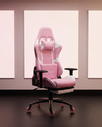 Silla Gamer DX-1127F Pink con reposapiés y ruedas en silicona · set-2k · 55-dx-1127f-pink-02-contraste.jpg