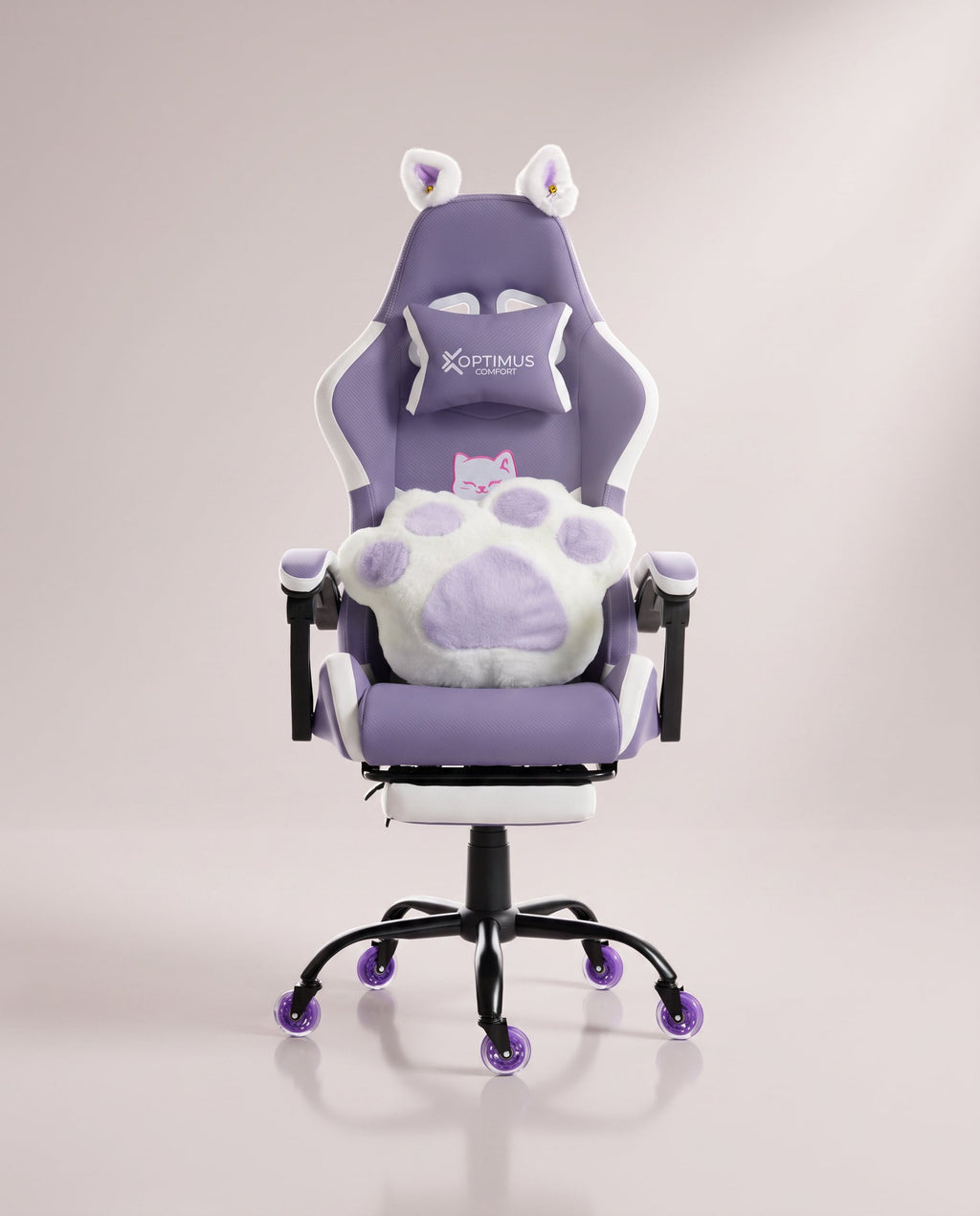 Silla Gamer Cat-1039F White-Lilac con reposapiés y ruedas en silicona. · set-2k · 56-cat-1039f-white-lilac-01-armonia.jpg