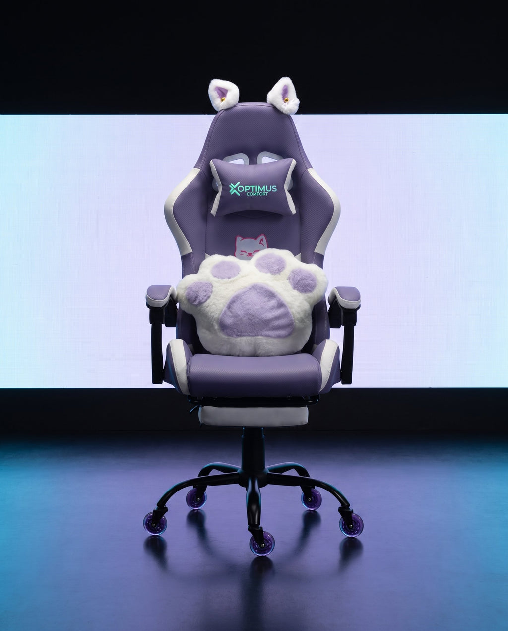 Silla Gamer Cat-1039F White-Lilac con reposapiés y ruedas en silicona. · set-2k · 57-cat-1039f-white-lilac-01-contraste.jpg