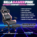 Silla gamer ONE -1127F Pink  + reposapiés y ruedas en silicona
