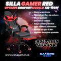 Silla Gamer AQ-1039F Red con reposapiés y ruedas en silicona