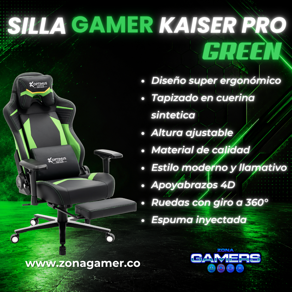 Silla Gamer Kaiser PRO Green
