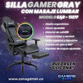 Silla Gamer EAR-1127F + masajeador lumbar con reposapiés incluido y ruedas en silicona