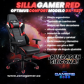 Silla Gamer DX-1127F Red con reposapiés y ruedas en silicona
