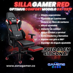 Silla Gamer DX-1127F Red con reposapiés y ruedas en silicona