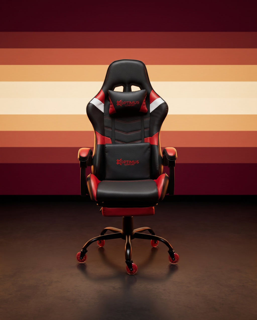 Silla Gamer E-1127F Red con reposapiés y ruedas en silicona · set-2k · 68-e-1127f-red-01-armonia.jpg