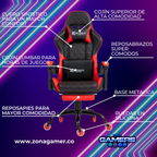 Silla Gamer ARMOR-1127F Red con reposapiés y ruedas en silicona