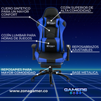 Silla gamer GT-1001F Blue + reposapiés