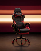 Silla Gamer E-1127F Red con reposapiés y ruedas en silicona · set-2k · 70-e-1127f-red-02-armonia.jpg
