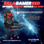 Silla Gamer AQ-1039F Red con reposapiés y ruedas en silicona