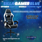 Silla Gamer Thunder-1039F Blue con reposapiés y ruedas en silicona