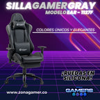Silla gamer EAR-1127F Gray  + reposapies y ruedas en silicona