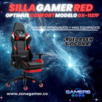 Silla Gamer DX-1127F Red con reposapiés y ruedas en silicona