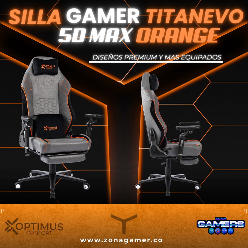 Silla Gamer TITANEVO 5D MAX Orange