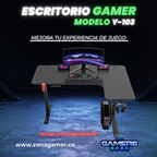 Escritorio Gamer Y-103, Con motor eléctrico y luces RGB