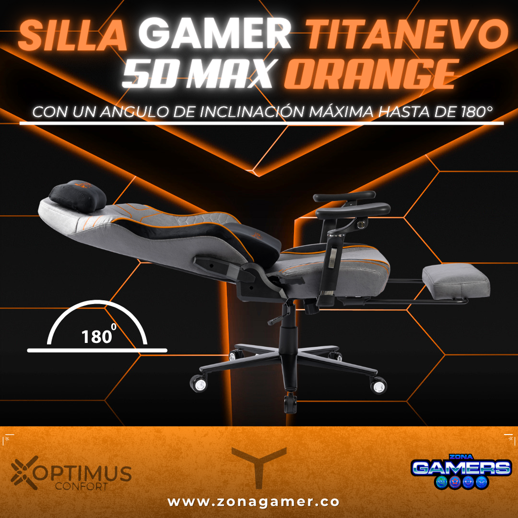Silla Gamer TITANEVO 5D MAX Orange