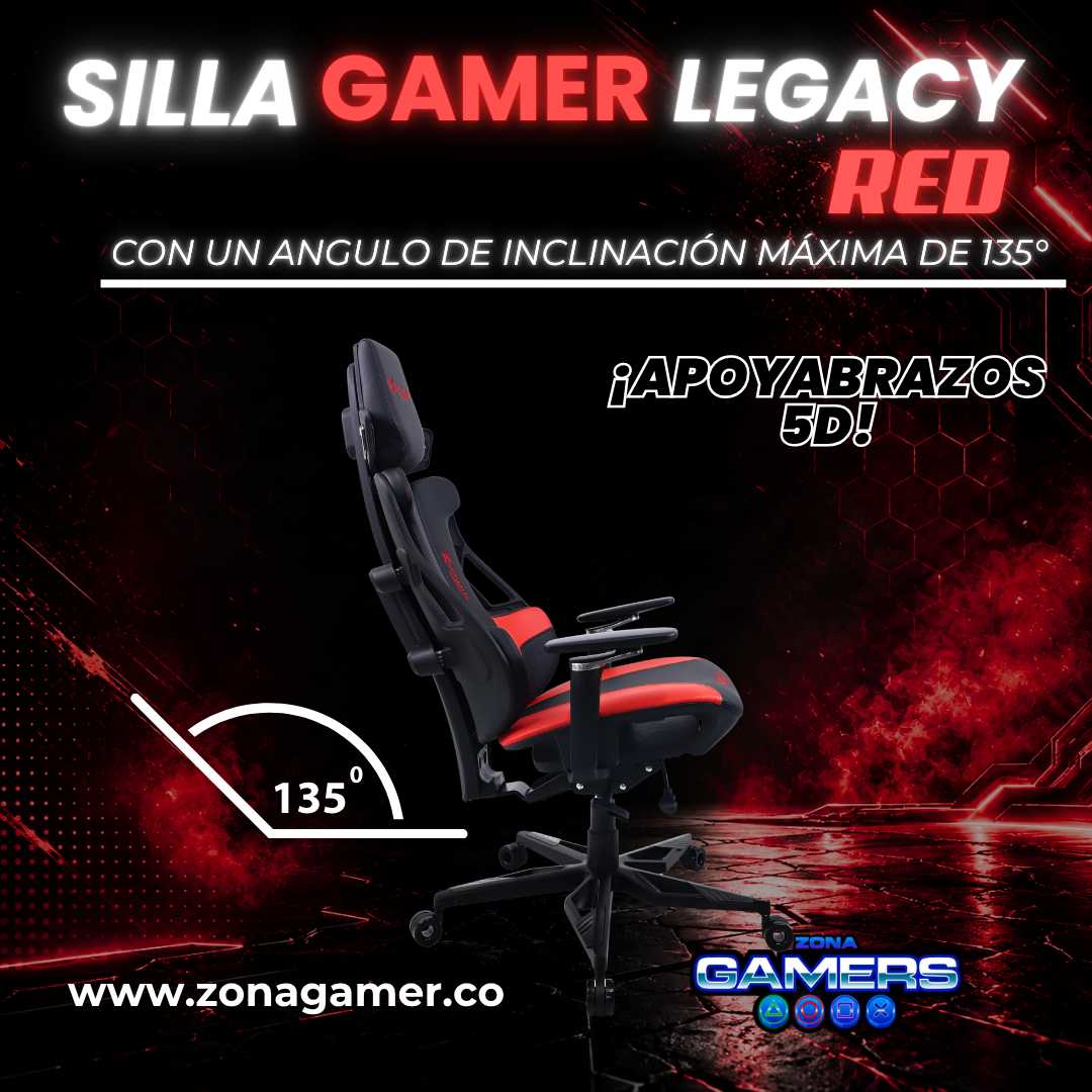 Silla Gamer Legacy Super Ergonomica Red
