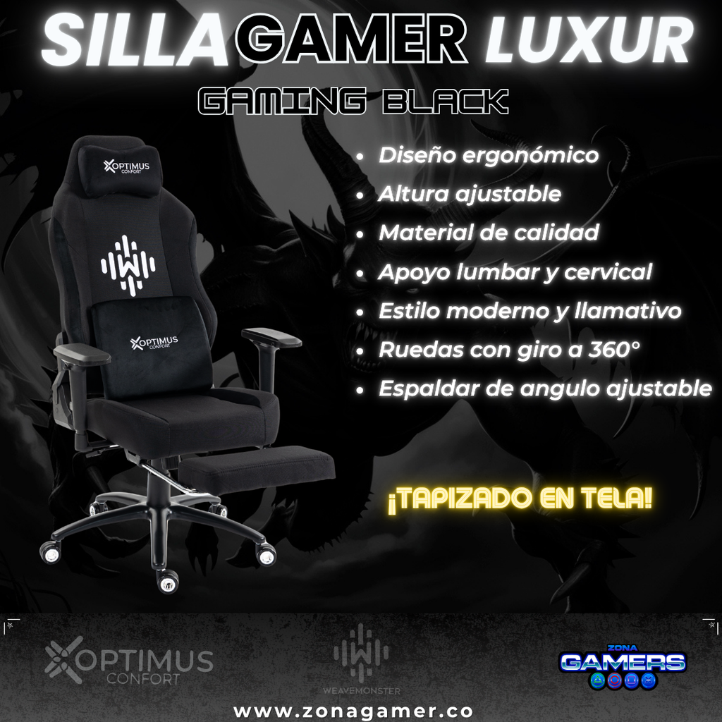 Silla Gamer Luxur Elegant Black.