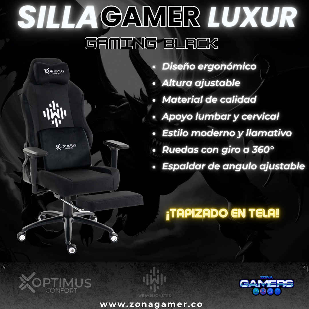 Silla Gamer Luxur Elegant Black.