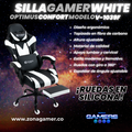 Silla Gamer V-1039F White con reposapiés y ruedas en silicona