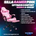 Silla Gamer A231039F Pink con reposapiés y ruedas en silicona