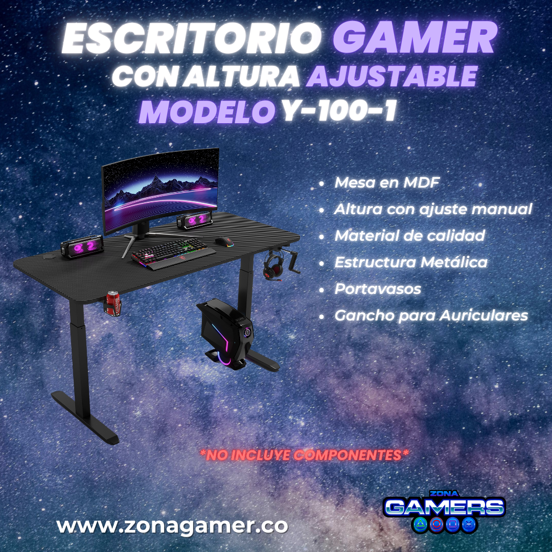 Escritorio Gamer Y-100-1 Con altura ajustable