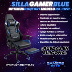 Silla Gamer DX-1127F Blue con reposapiés y ruedas en silicona