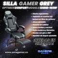 Silla Gamer Shine-1039F Grey con reposapiés y ruedas en silicona