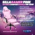 Silla Gamer CIR-1039F Pink con reposapiés y ruedas en silicona