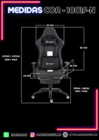 Silla Gamer COR-1001F White con masajeador lumbar y reposapiés incluido