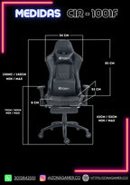 Silla Gamer CIR-1001F Black con reposapiés