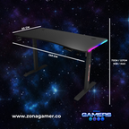 Escritorio Gamer Y-101 Con motor eléctrico y luces RGB