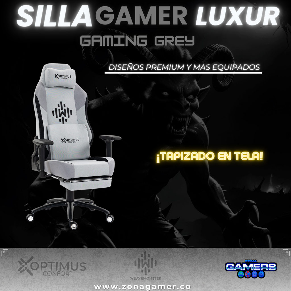 Silla Gamer Luxur Elegant Grey.