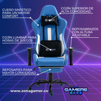 Silla Gamer A-231127F Blue con Reposapies