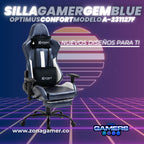 Silla Gamer A-231127F Gem Blue con Reposapies